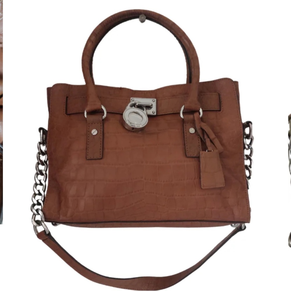 Never used Michael Kors Brown Leather Hamilton Lock Satchel